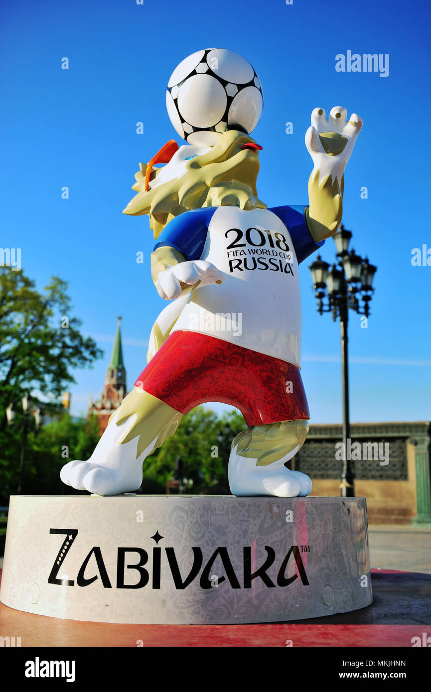 MOSCOW, RUSSIA - MAY 08: Official mascot Zabivaka of FIFA World