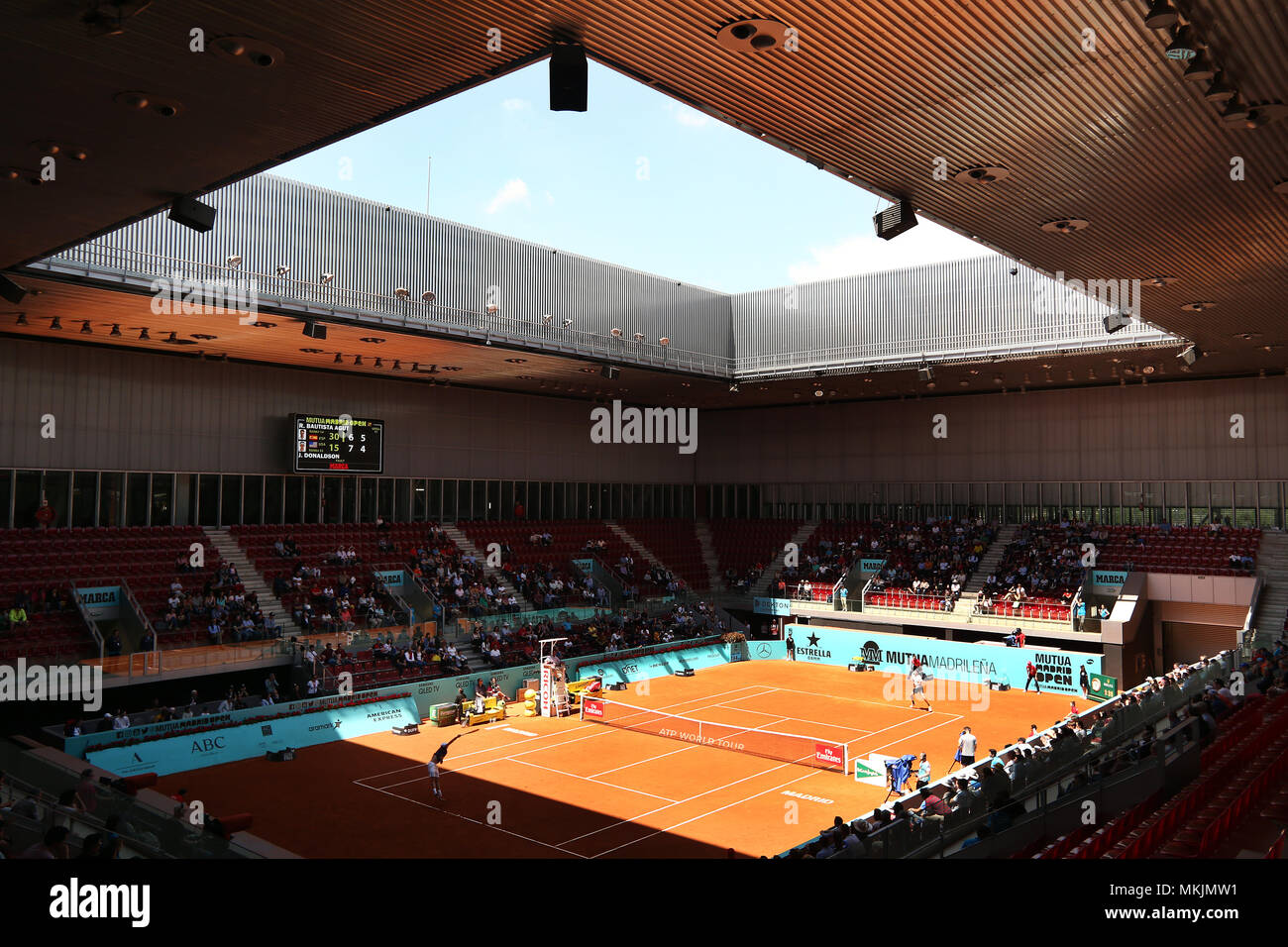 A general view of Court two, Arantxa Sánchez Vicario during the 2nd Round  match in day four of the Mutua Madrid Open tennis tournament at the Caja  Magica Stock Photo - Alamy