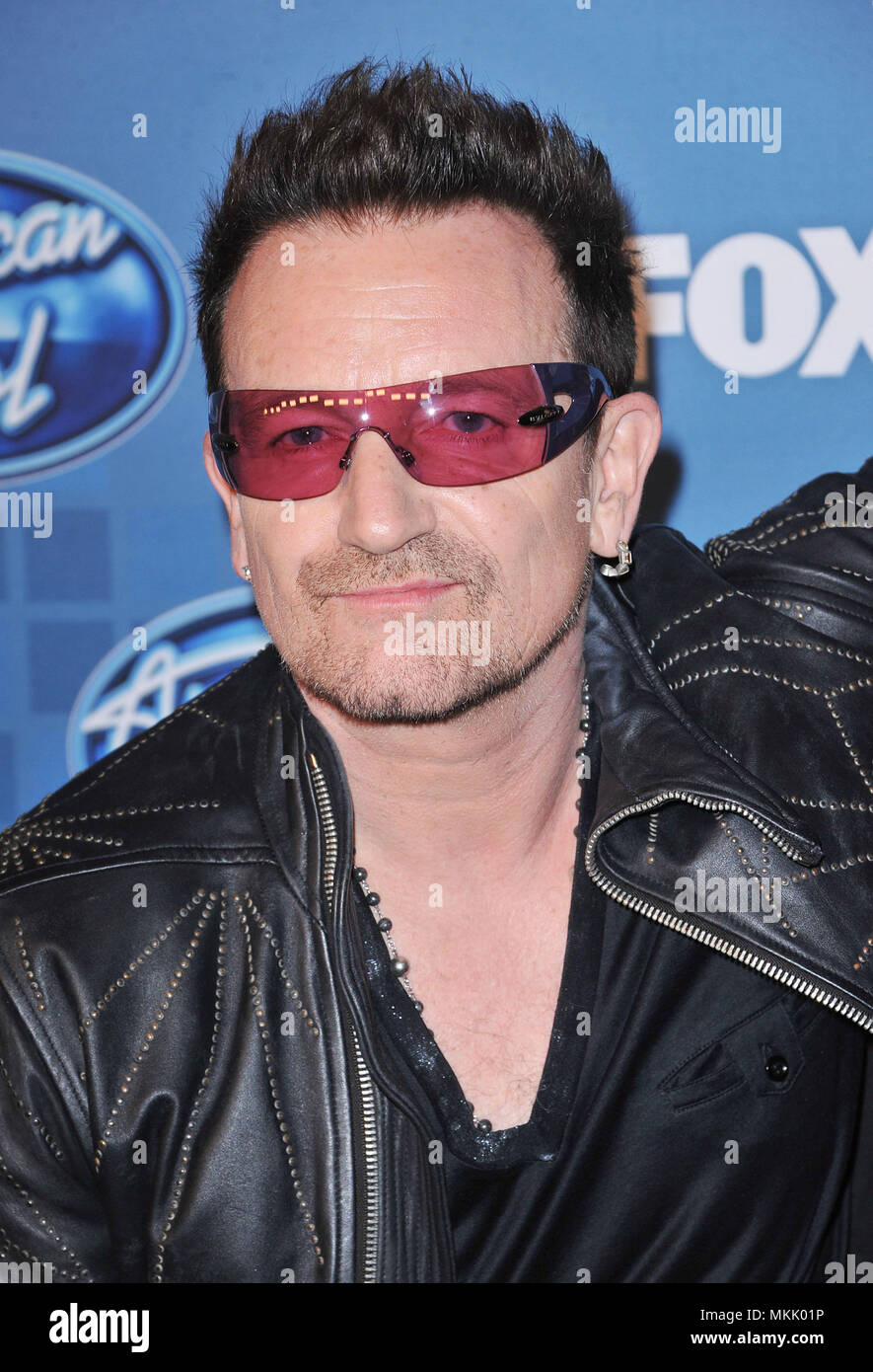 Bono  - U2 - 16 at American Idol Final 2011 at the Nokia Theatre in Los Angeles.a_Bono - U2 __04 Red Carpet Event, Vertical, USA, Film Industry, Celebrities,  Photography, Bestof, Arts Culture and Entertainment, Topix Celebrities fashion /  Vertical, Best of, Event in Hollywood Life - California,  Red Carpet and backstage, USA, Film Industry, Celebrities,  movie celebrities, TV celebrities, Music celebrities, Photography, Bestof, Arts Culture and Entertainment,  Topix, headshot, vertical, one person,, from the year , 2011, inquiry tsuni@Gamma-USA.com Stock Photo