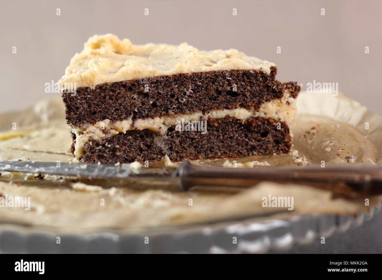 Poppy Seed Cake with Buttercream Icing Stock Photo Alamy