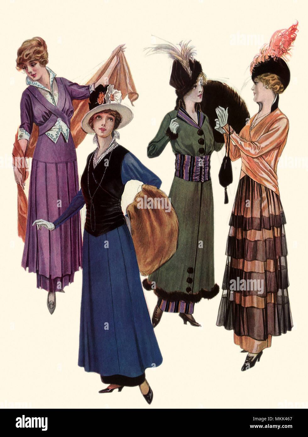 1914 Dresses Stock Photo