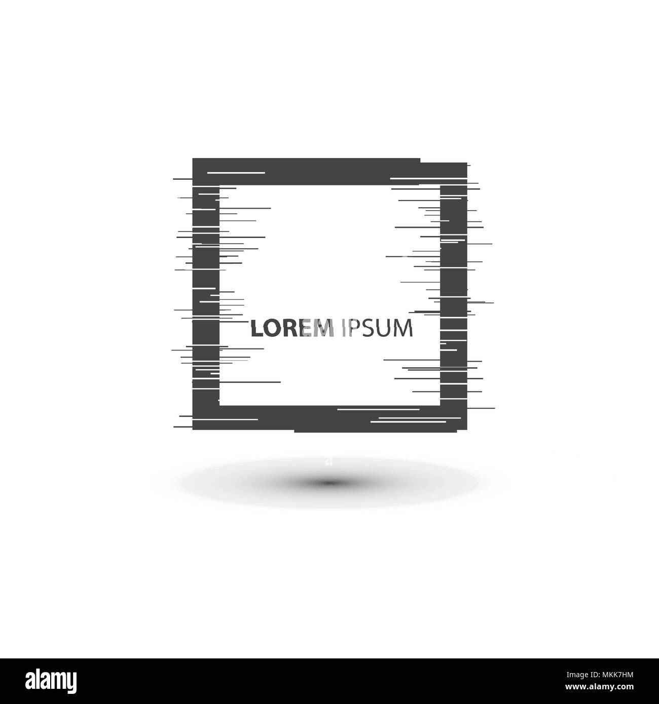 Vector glitch frames set. Geometric shapes with distortion effect.Glow Design for Graphic Design. Vector Illustration Stock Vector