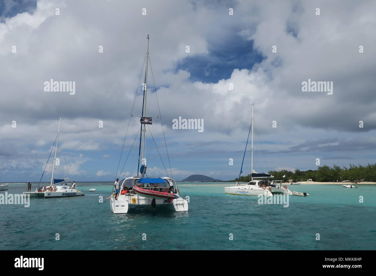 Boat in Indian ocean, near Mauritius island Stock Photo - Alamy
