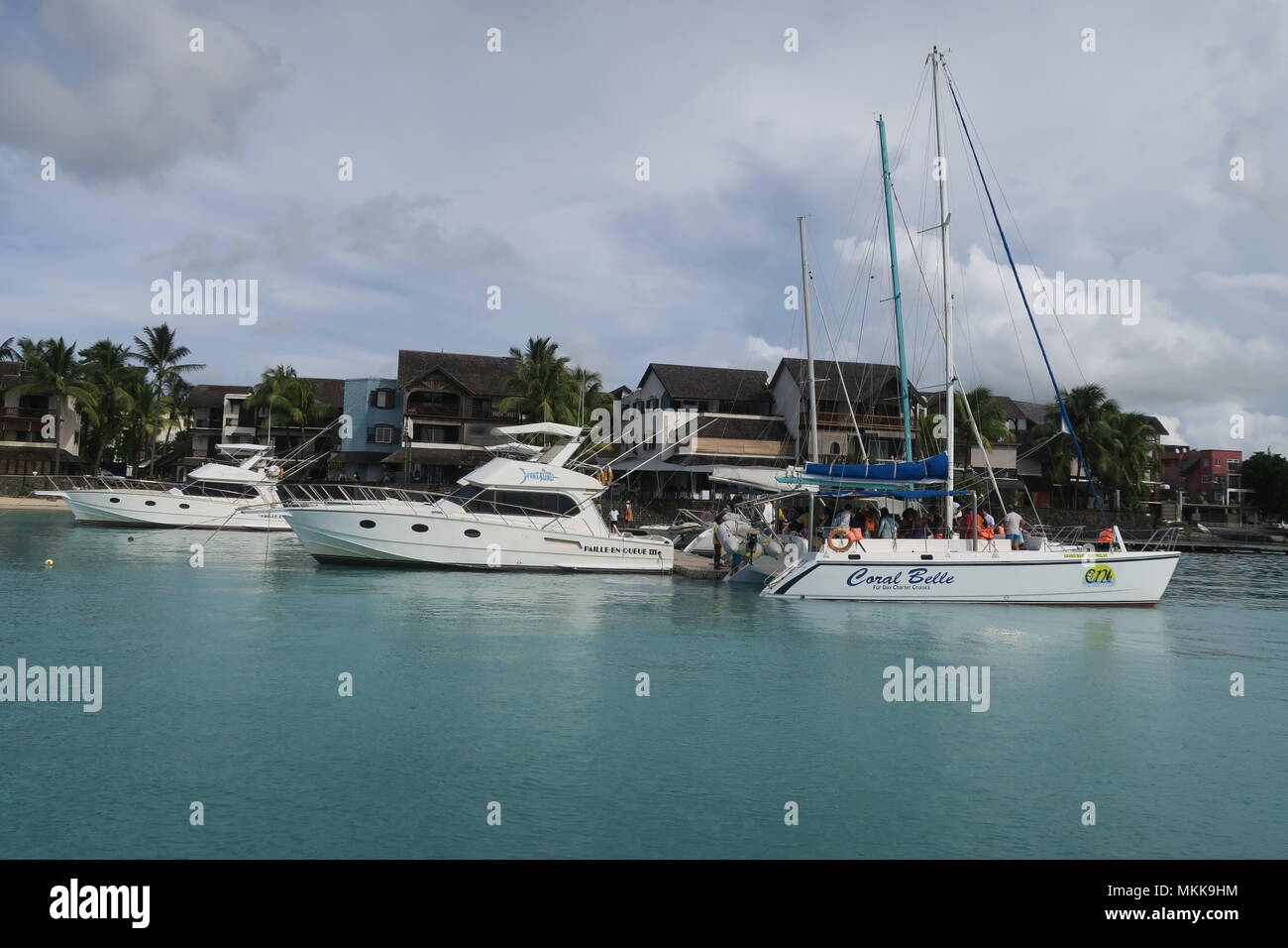 Boat in Indian ocean, near Mauritius island Stock Photo - Alamy