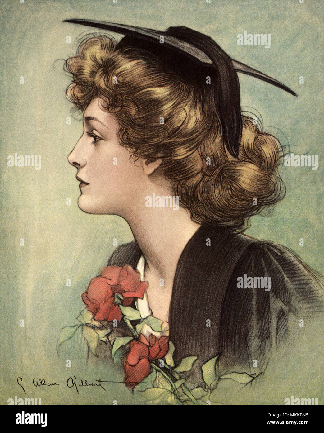 Lady Graduate, Roses Stock Photo
