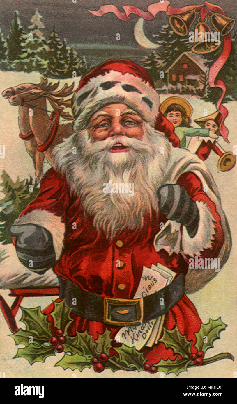 Santa Greeting Viewer Stock Photo