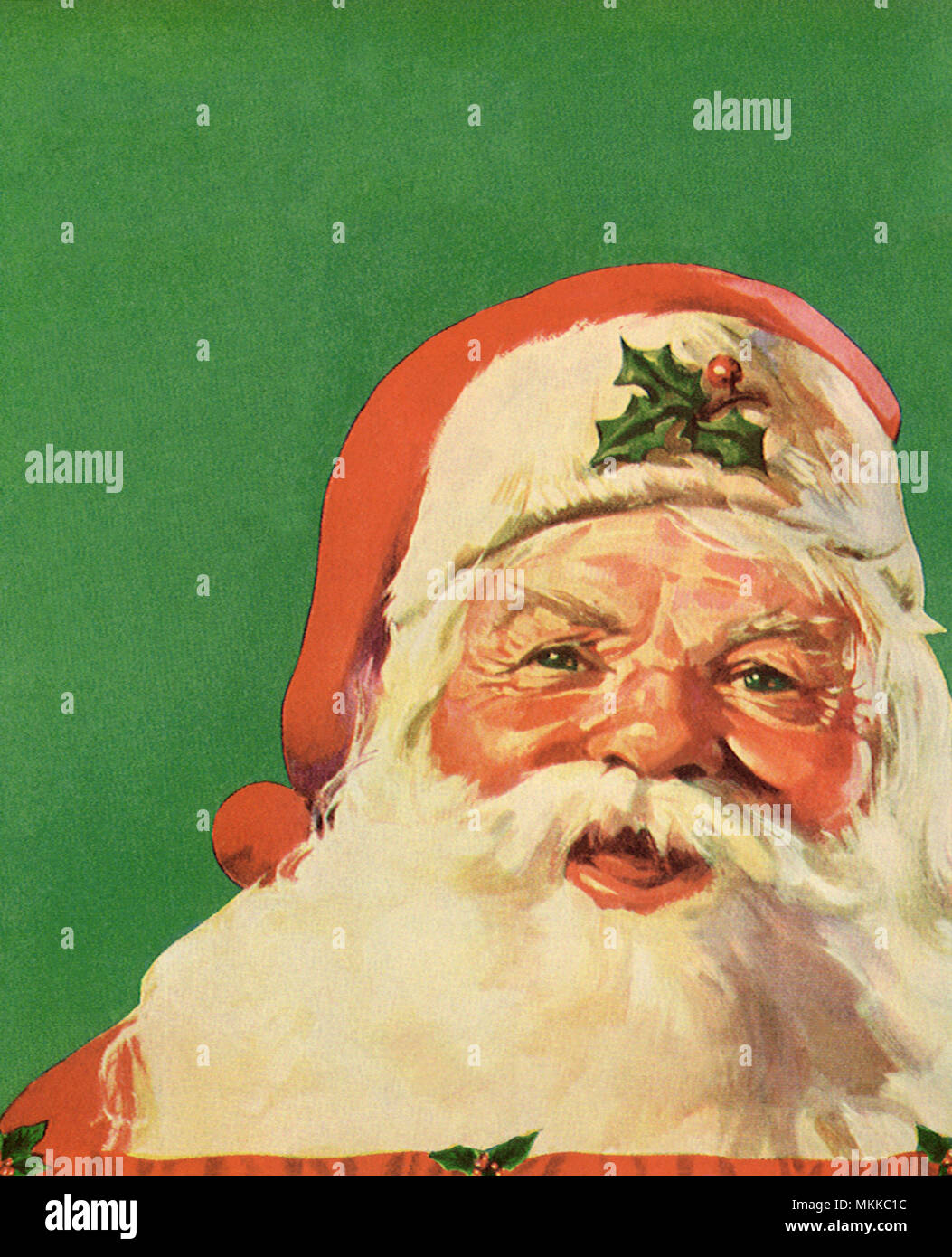 Santa Portrait on Green Stock Photo - Alamy