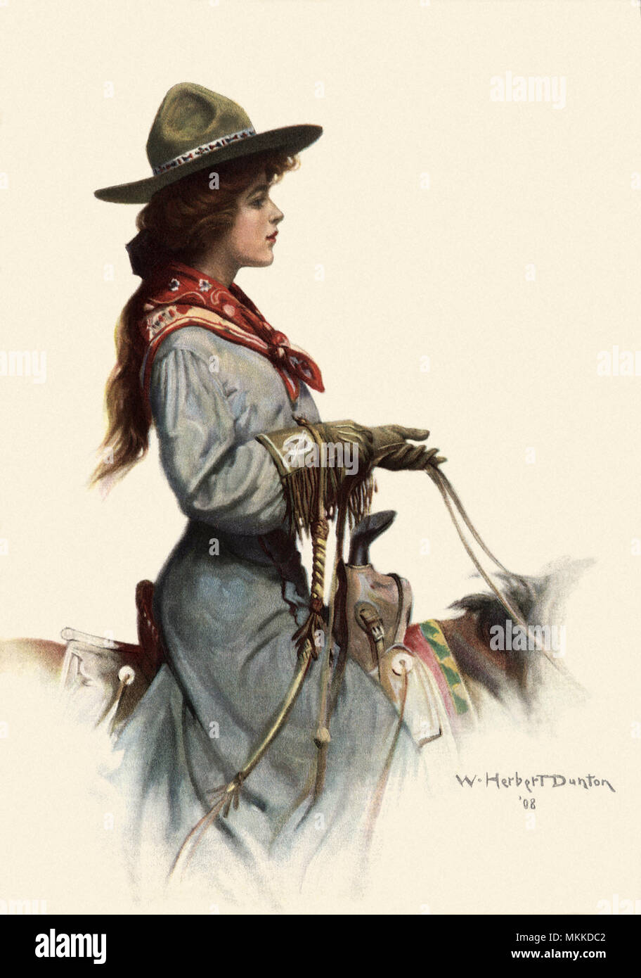 Cowgirl in Profile Stock Photo
