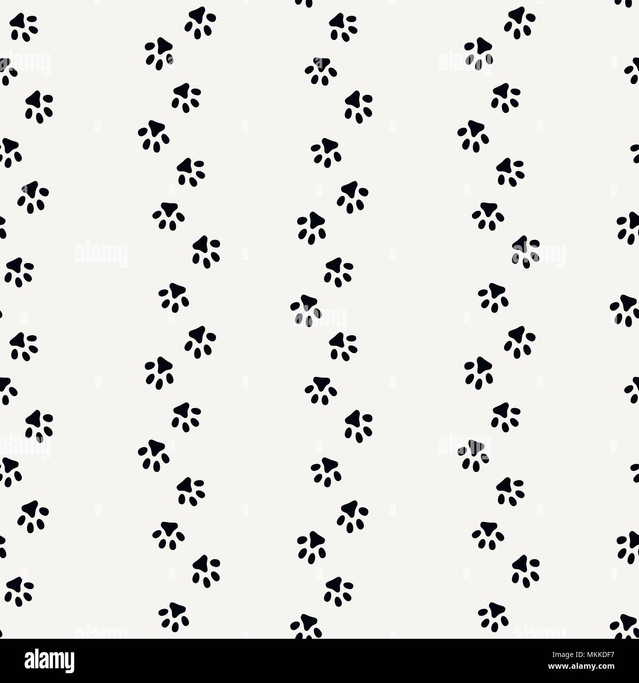 Seamless pattern of cat or dog footprint. Stylish vector print Stock ...