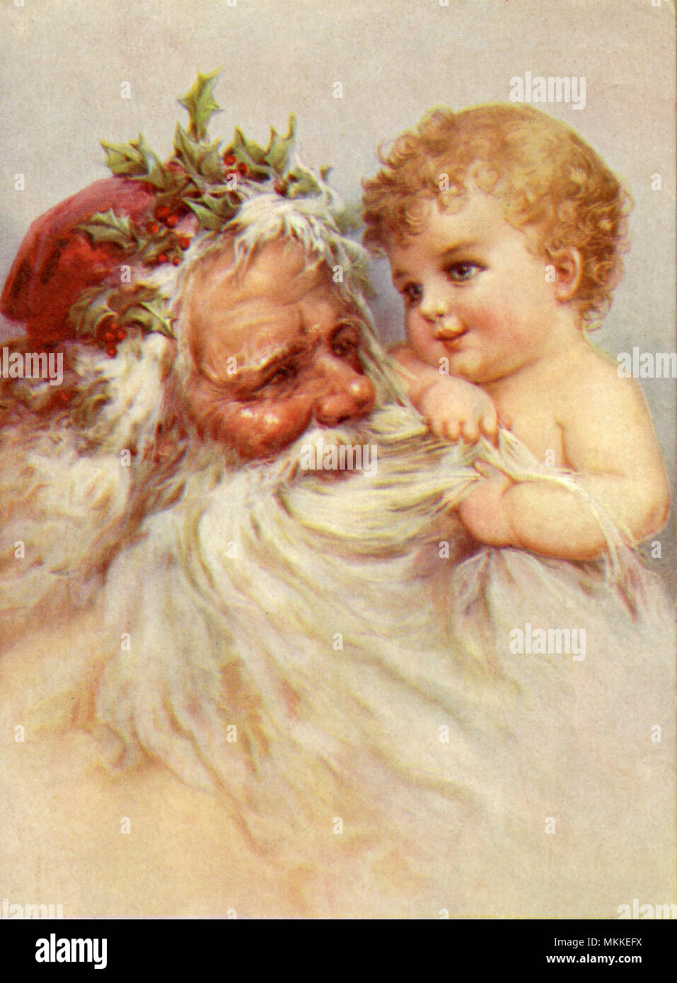 Santa and Baby Stock Photo