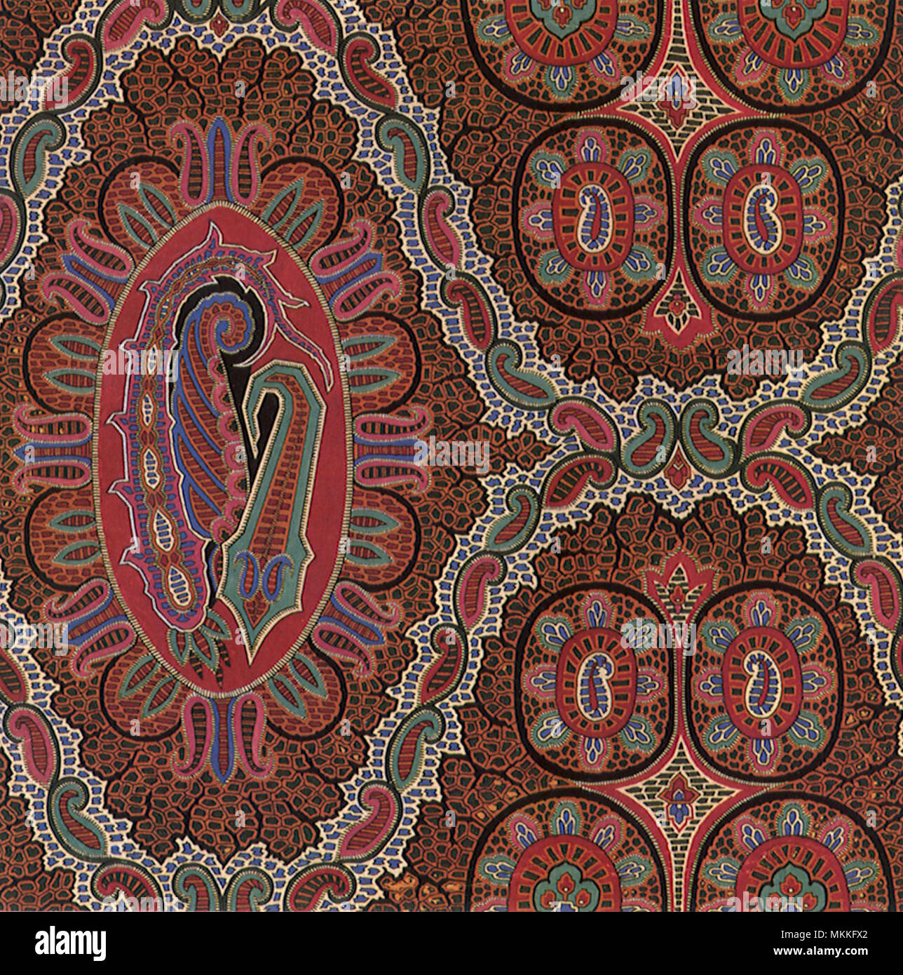 Paisley and Oval Motif Stock Photo