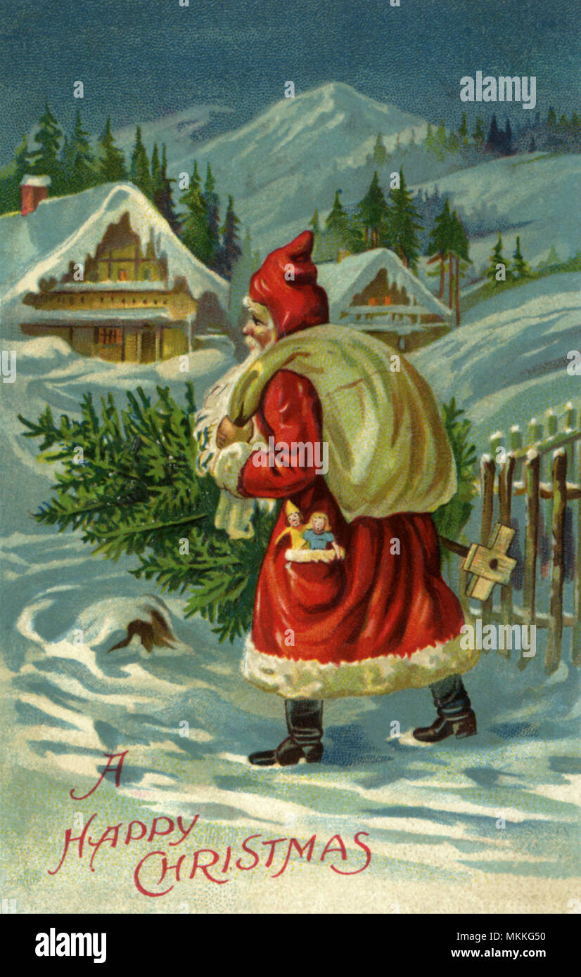 Santa with Toy Sack Stock Photo
