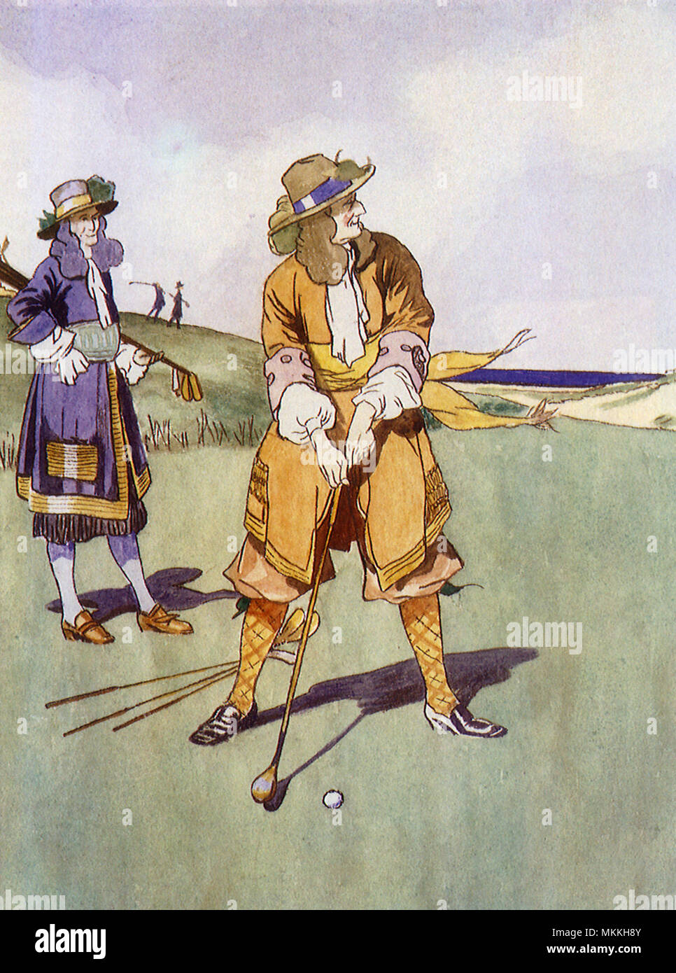 Elizabethan Golfers Stock Photo