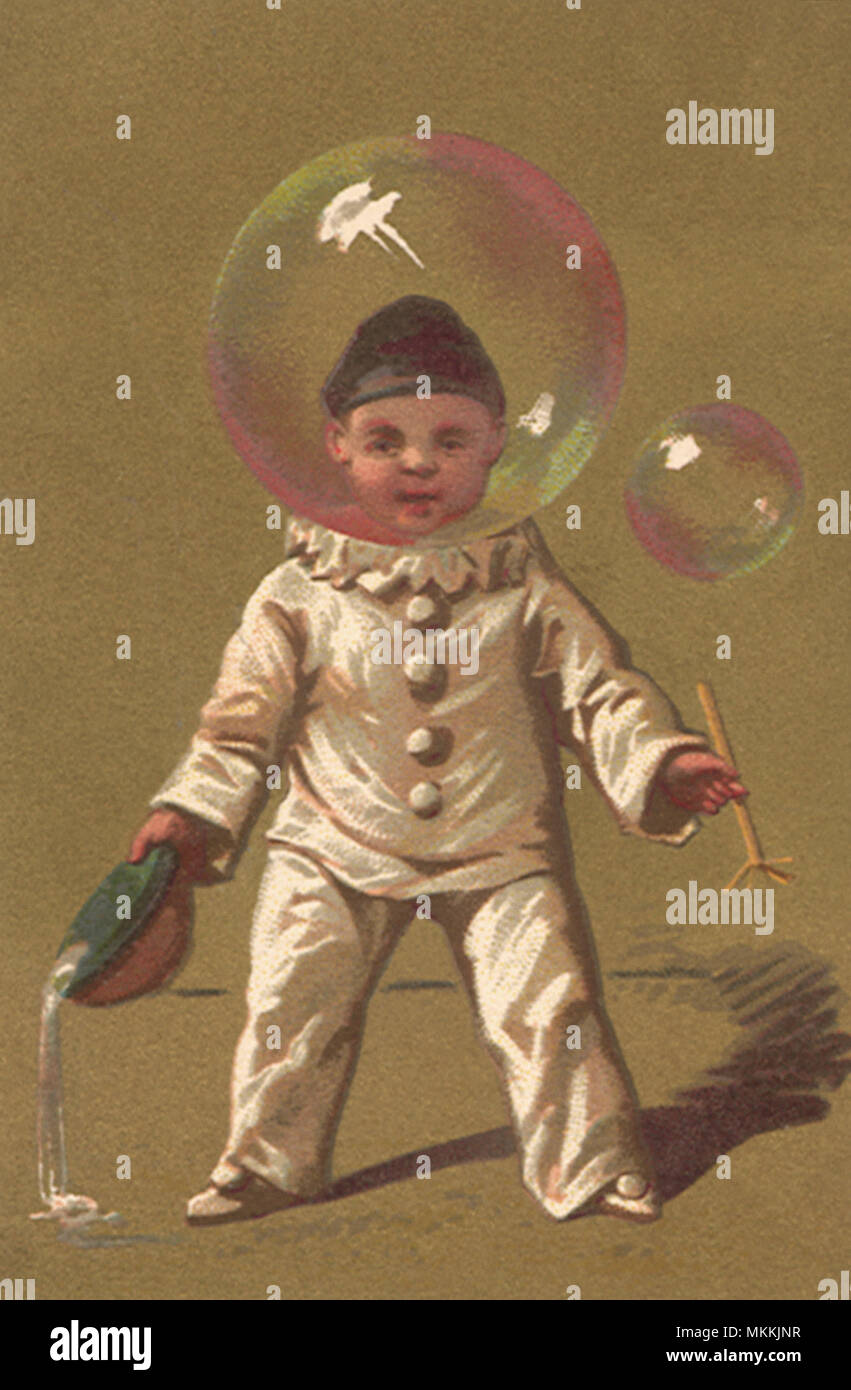 Boy in Balloon Stock Photo