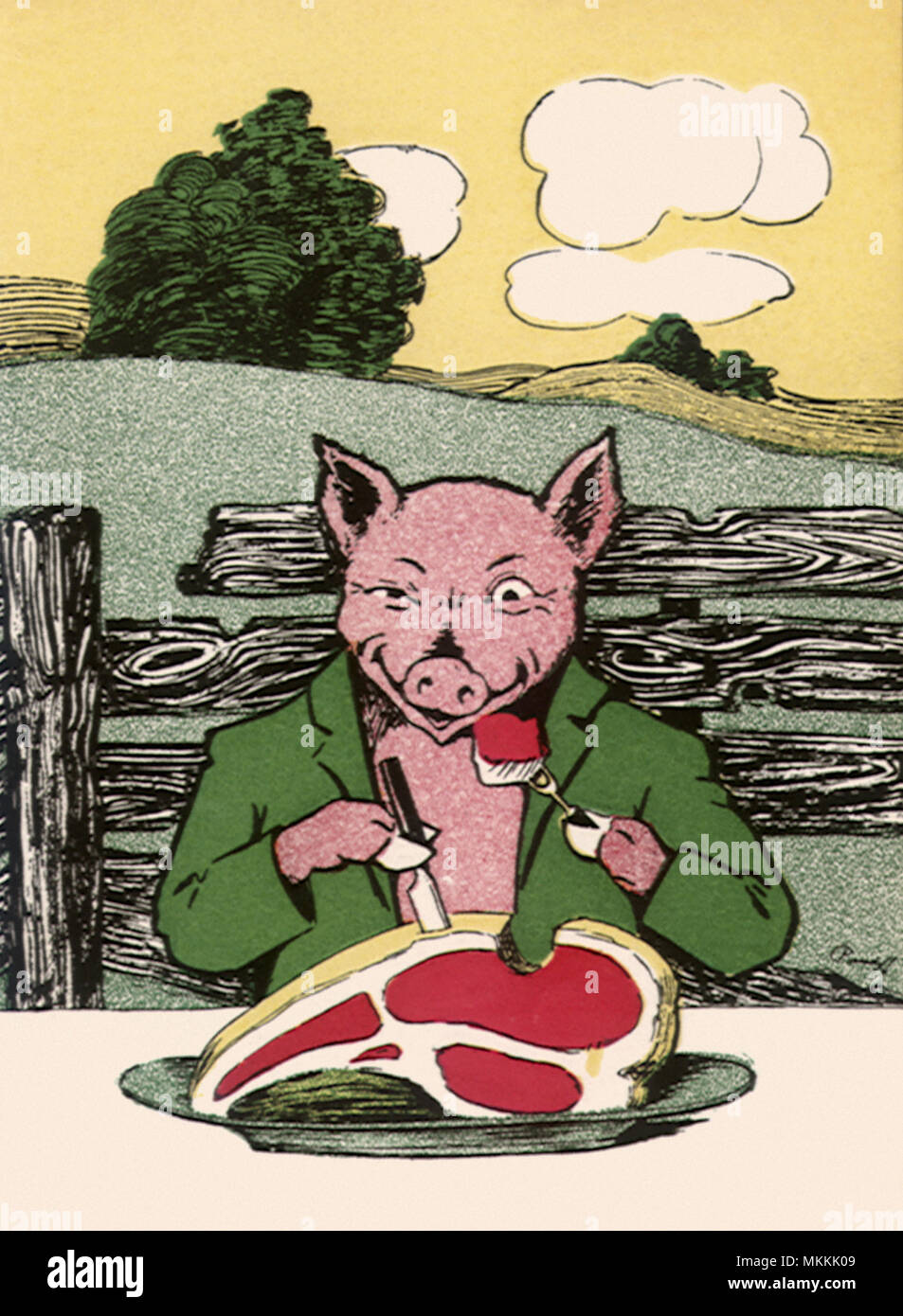 Pig that Ate Roast Beef Stock Photo Alamy