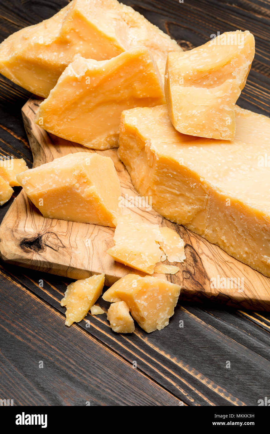 pieces of parmesan or parmigiano cheese Stock Photo Alamy