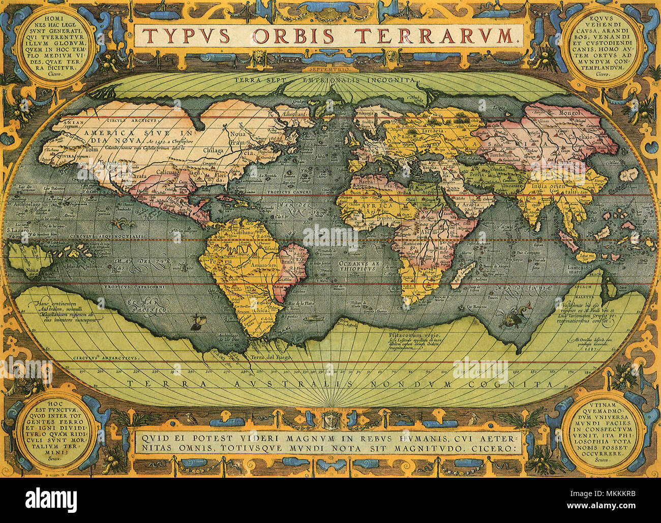 Oval World Map 1598 Stock Photo Alamy