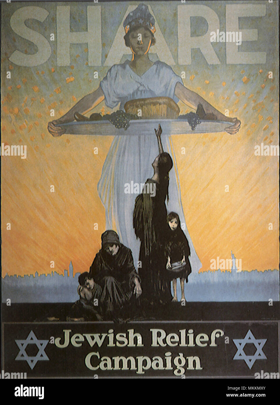 Jewish Releif Campaign Poster Stock Photo