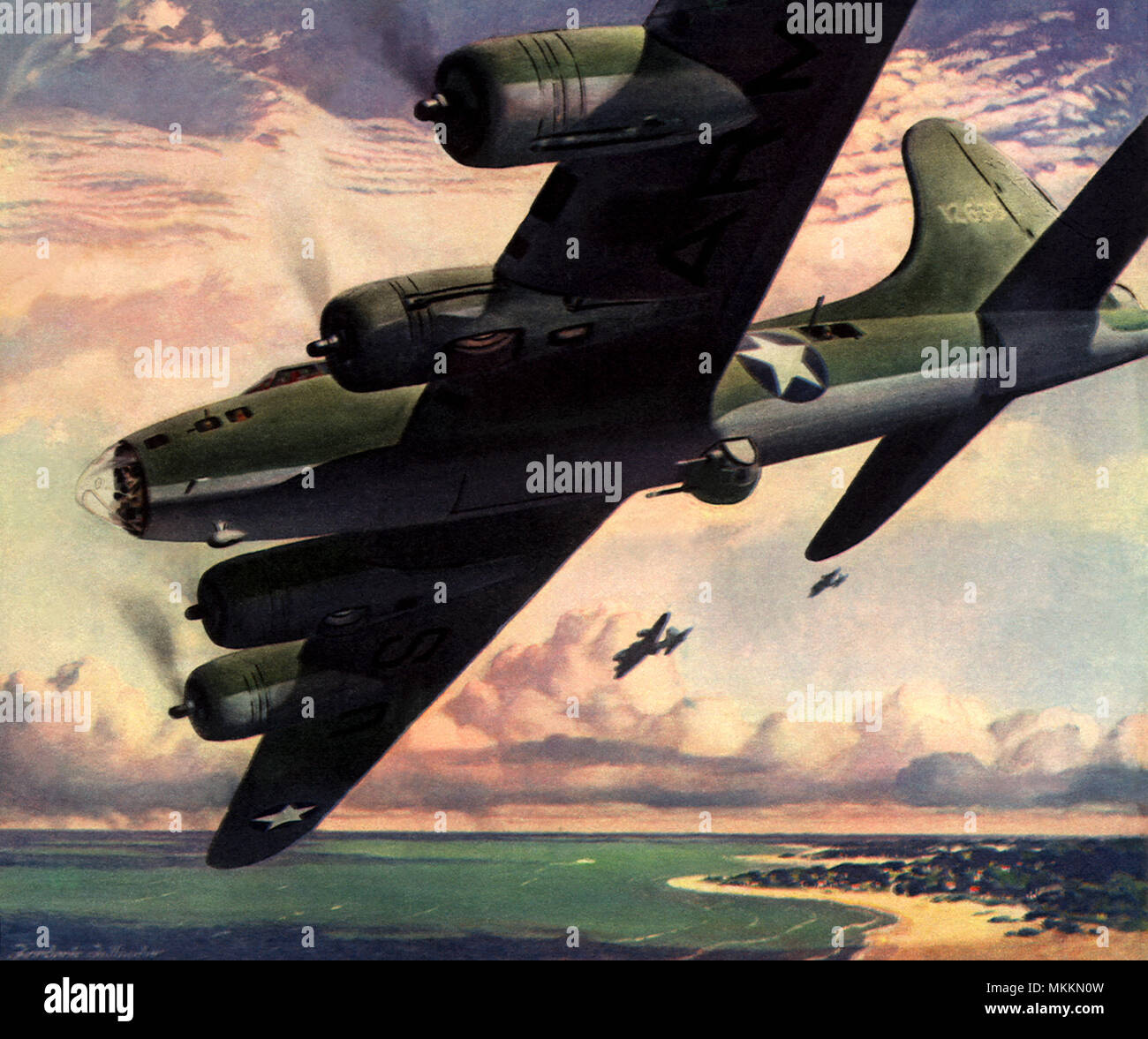 Flying Fortress Bomber Stock Photo