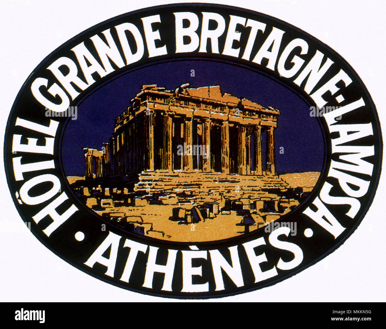 Luggage Label from Athens Stock Photo