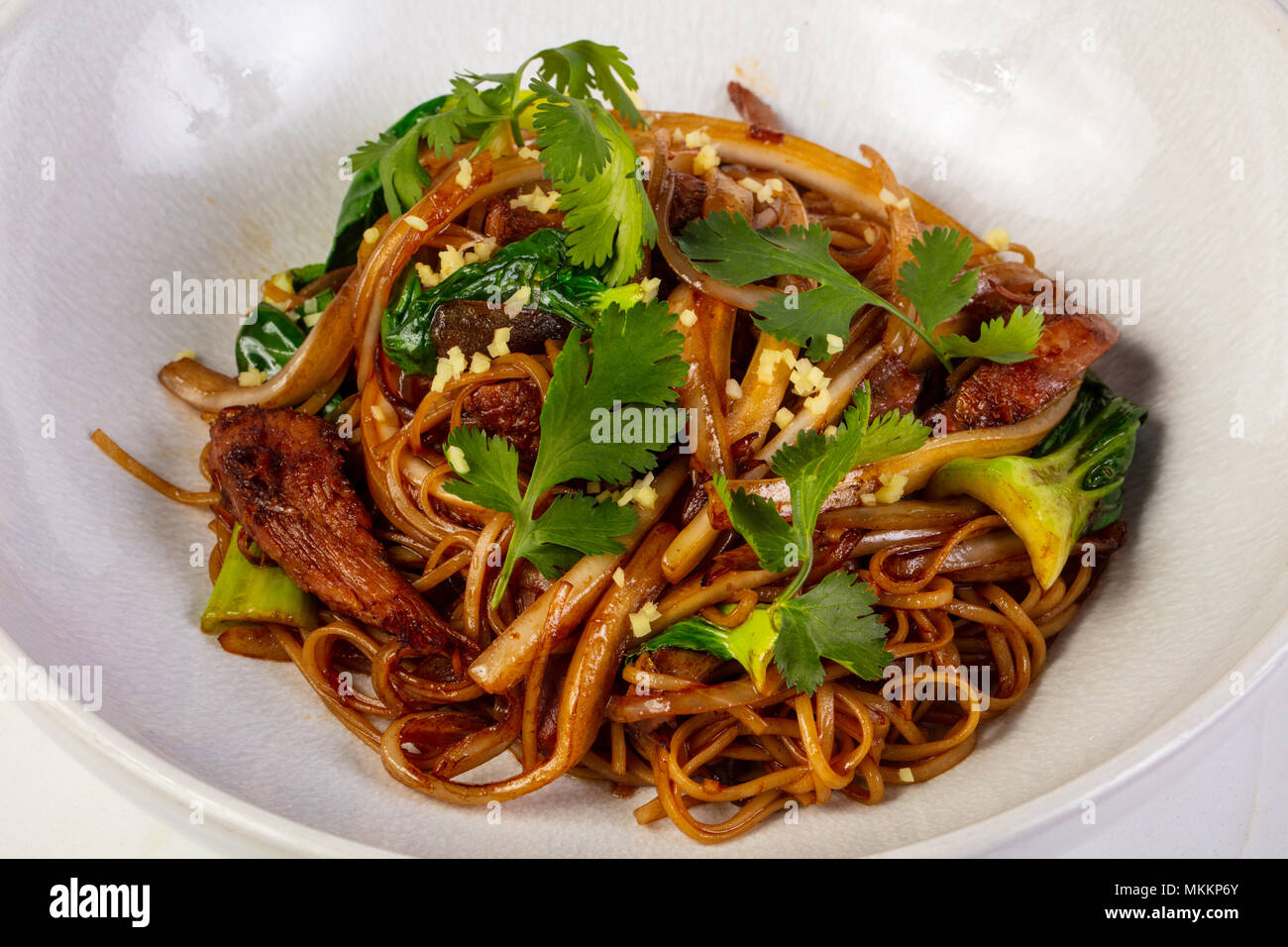 Egg noodle with oyster sauce Stock Photo Alamy