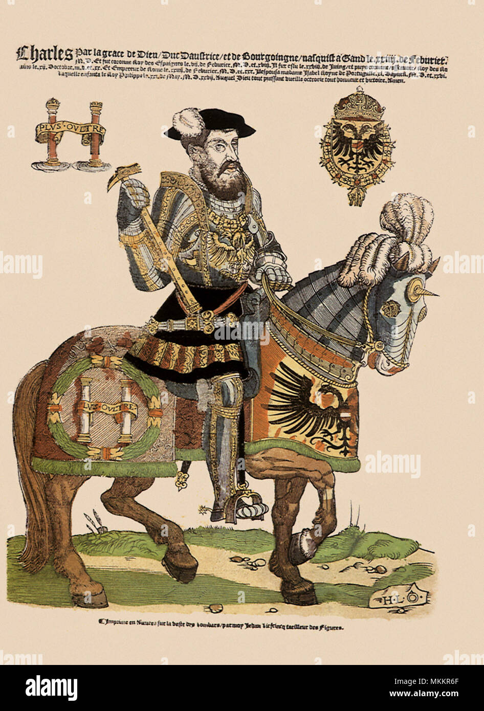 Charles V on Horseback 1543 Stock Photo