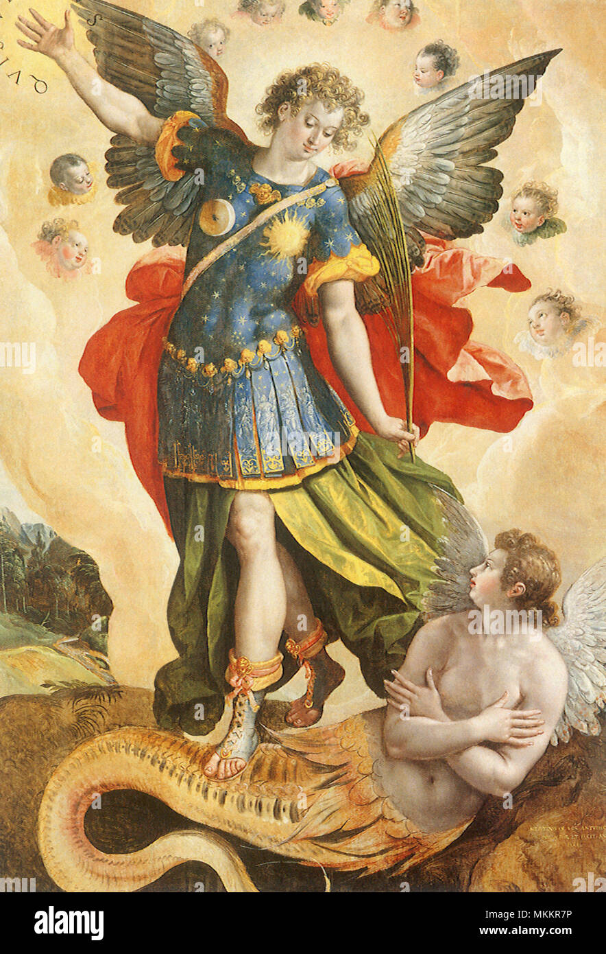 Archangel Kills Lucifer Stock Photo