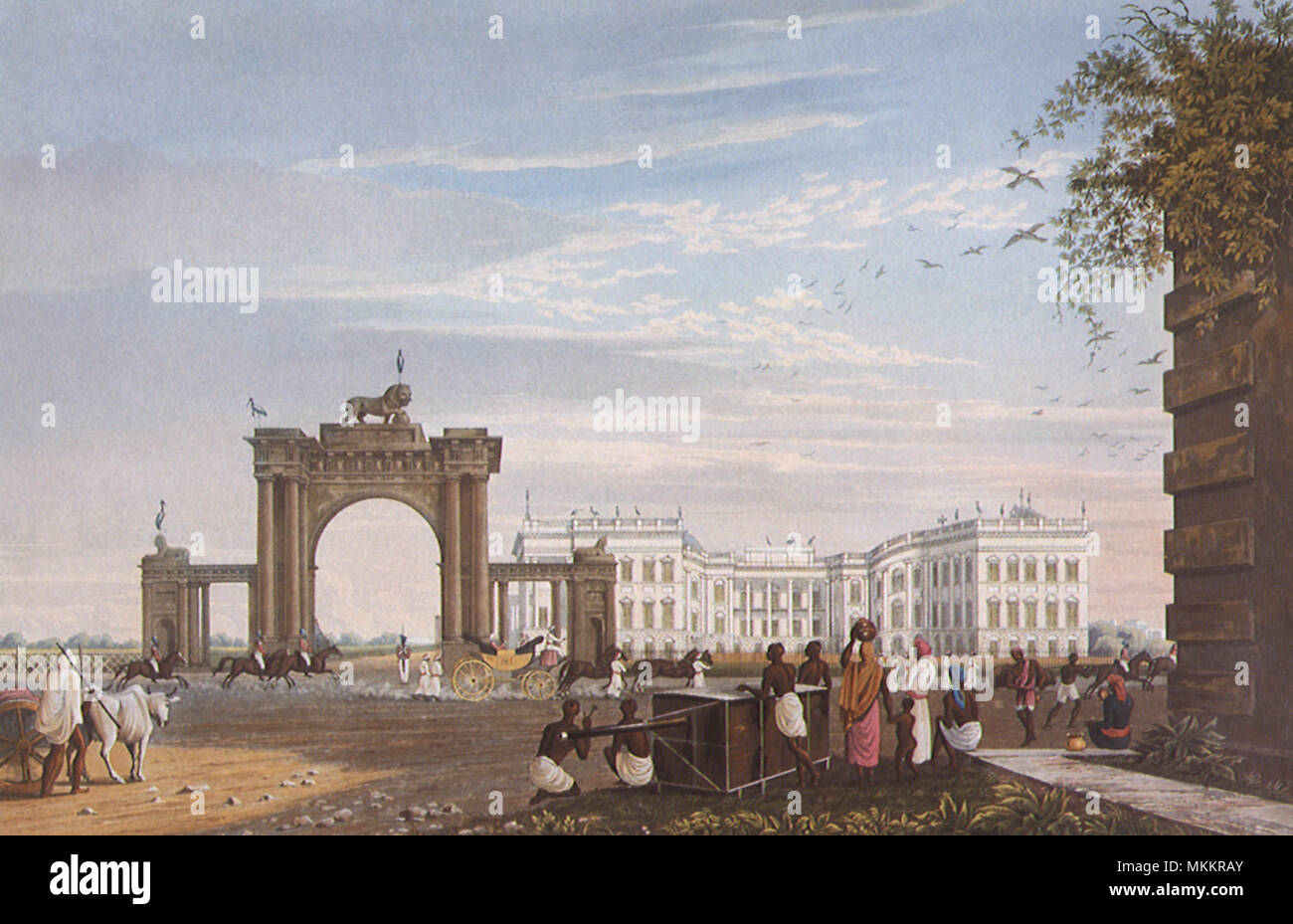 Government House. Calcutta. 1824 Stock Photo