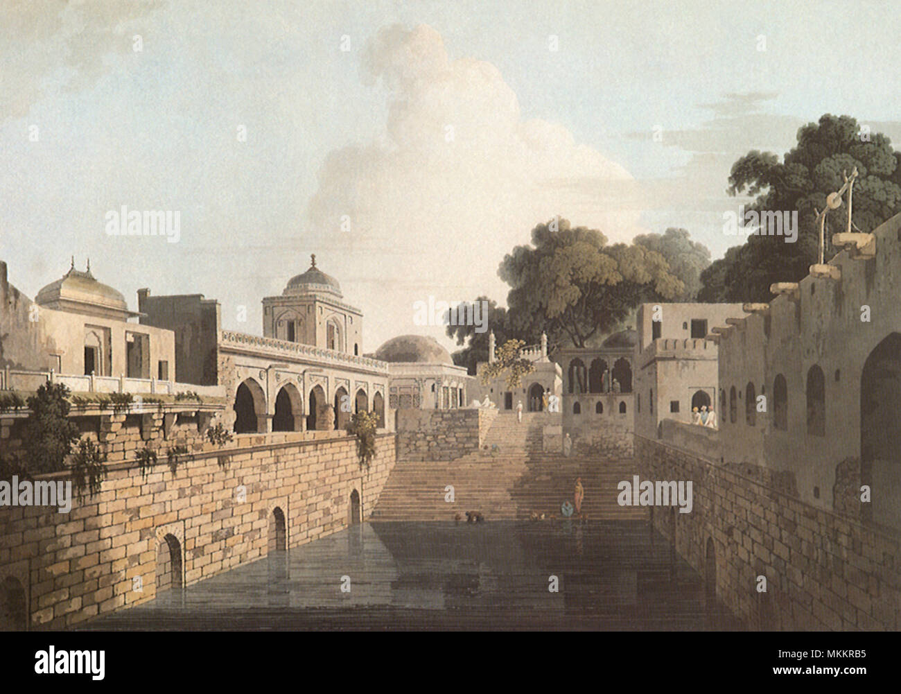 View of the River. Delhi. 1802 Stock Photo