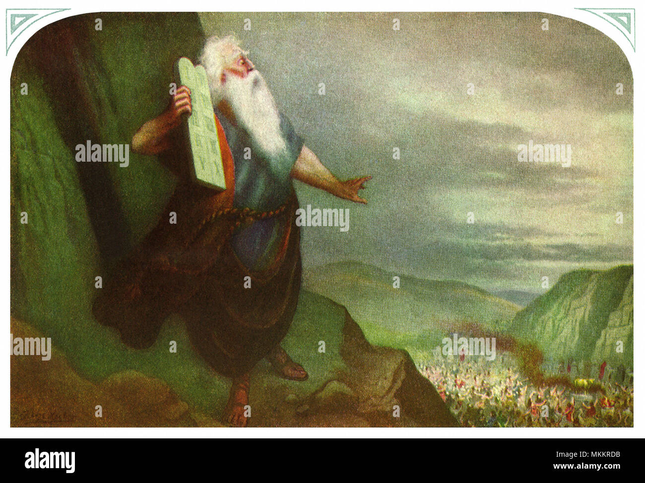 Moses on Mount Sinai Stock Photo