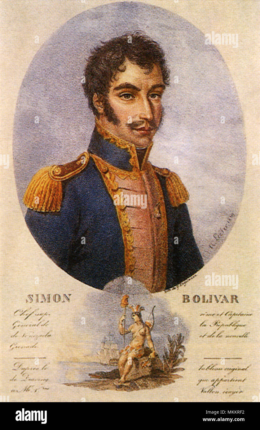 Simón Bolívar 1819 Stock Photo