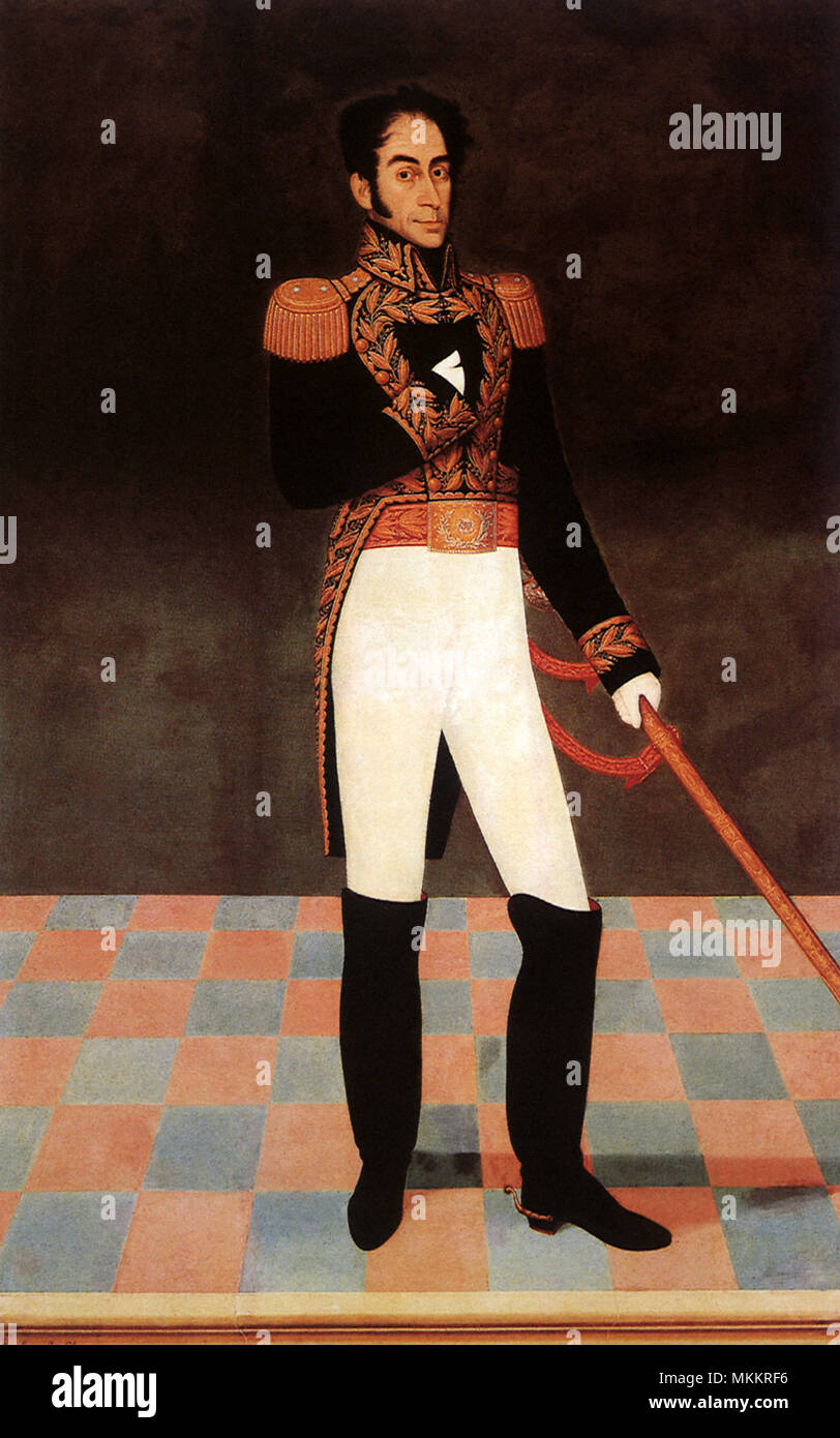 Portrait of Simón Bolívar in Lima 1825 Stock Photo