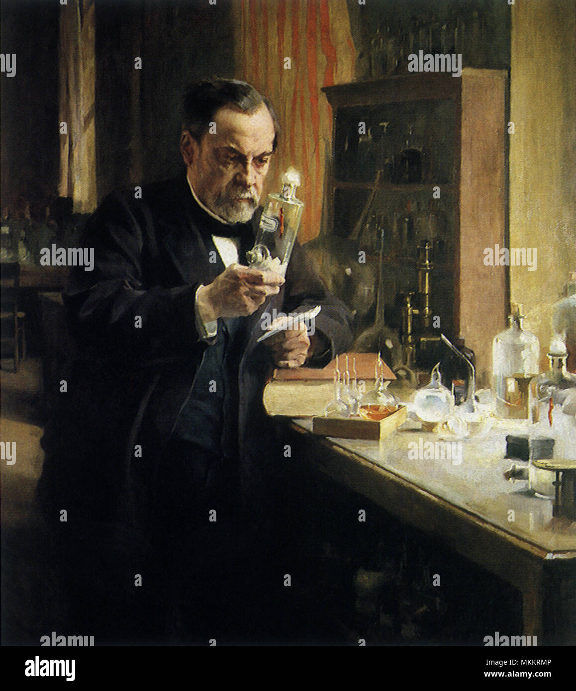 Louis Pasteur in Lab Stock Photo
