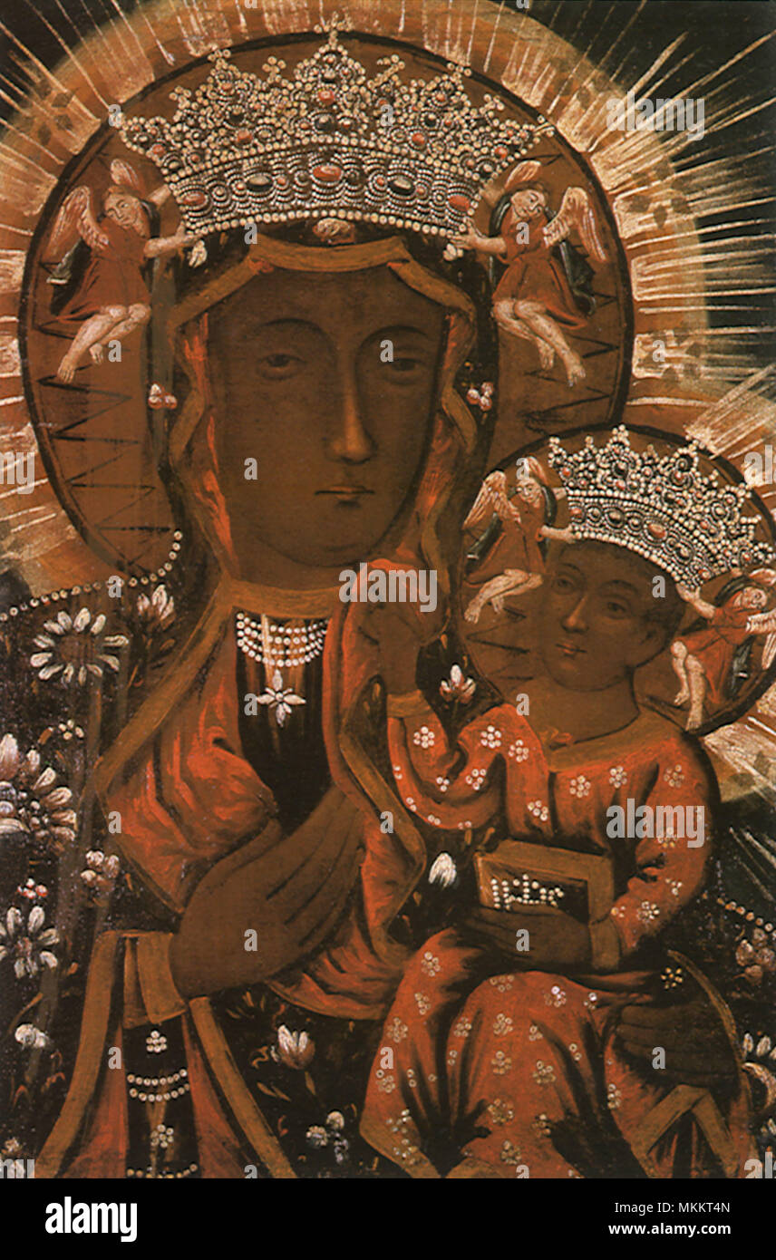Crowned Madonna, Child Stock Photo