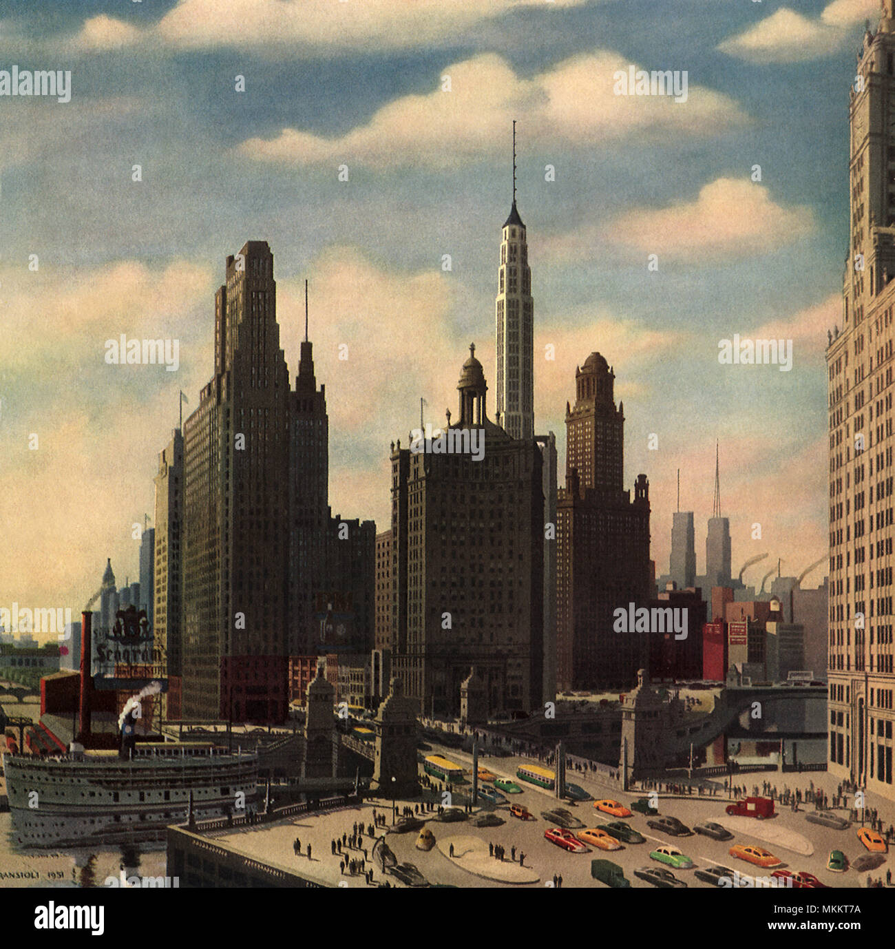 Chicago skyline illustration hi-res stock photography and images - Alamy