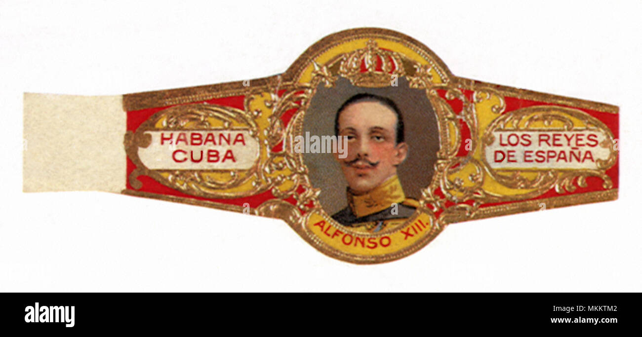 Alfonso XIII Cigar Band Stock Photo