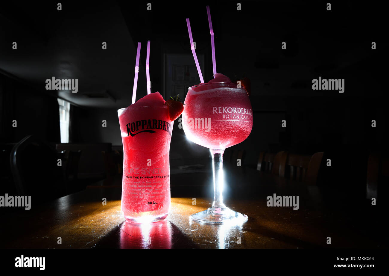 A Kopparberg pink ice slush drink Stock Photo