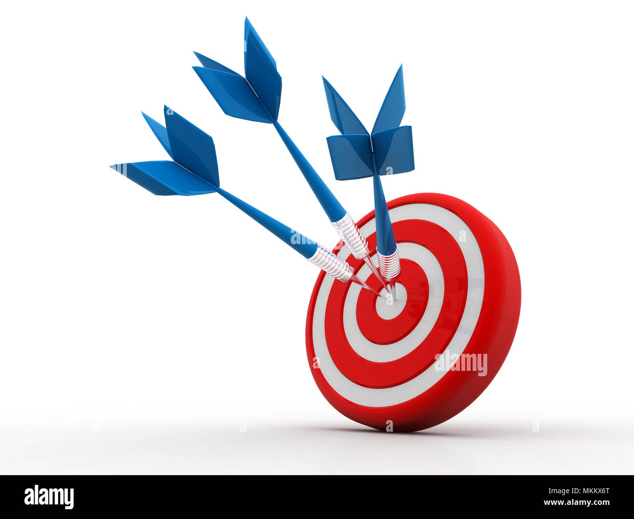 3d render arrows hitting bullseye hi-res stock photography and images ...