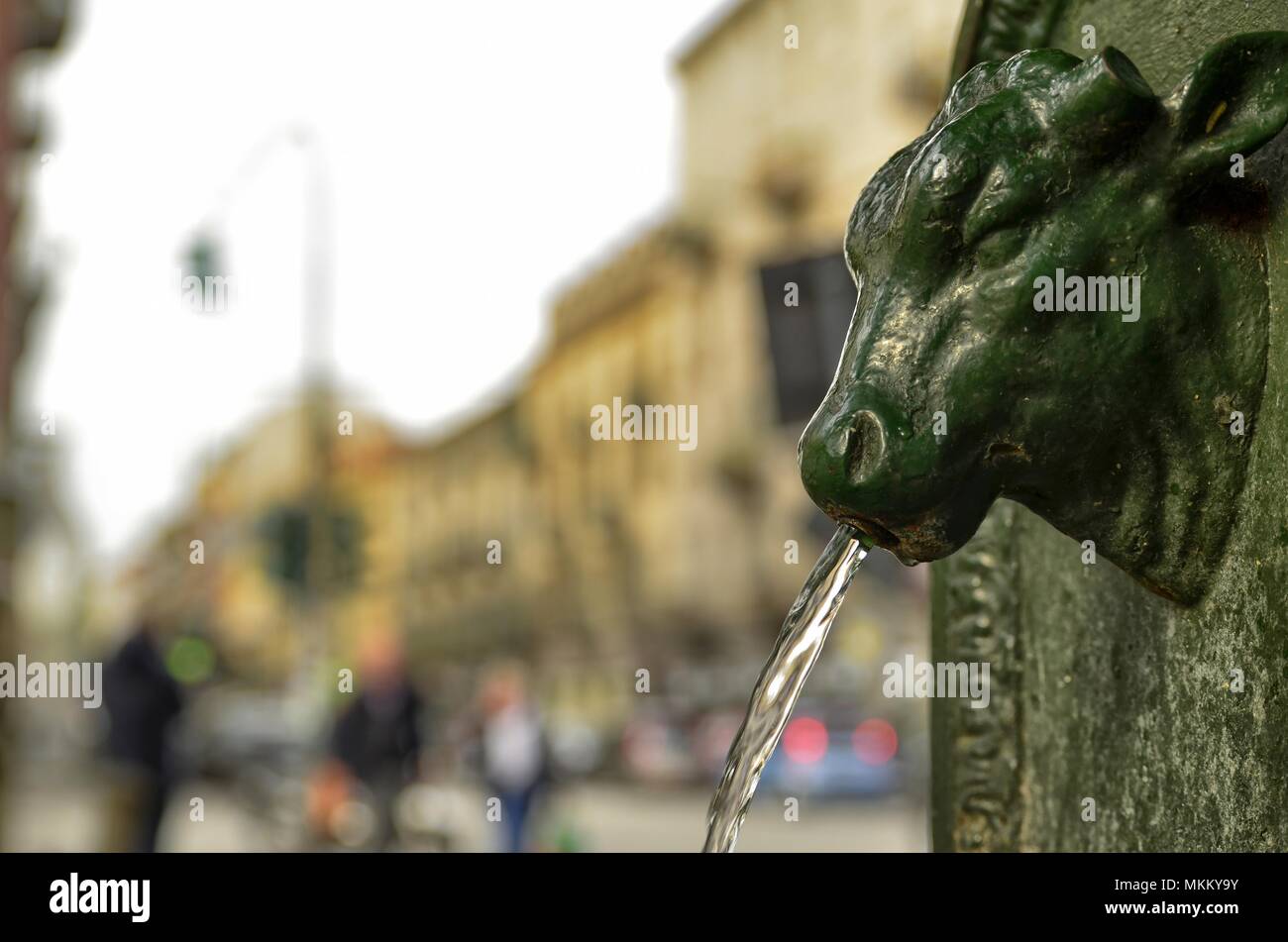 Turin, Piedmont region, Italy. May 2018. The symbolic fountain of Turin, the torello or turet in Piedmontese. They are found in every corner. Stock Photo