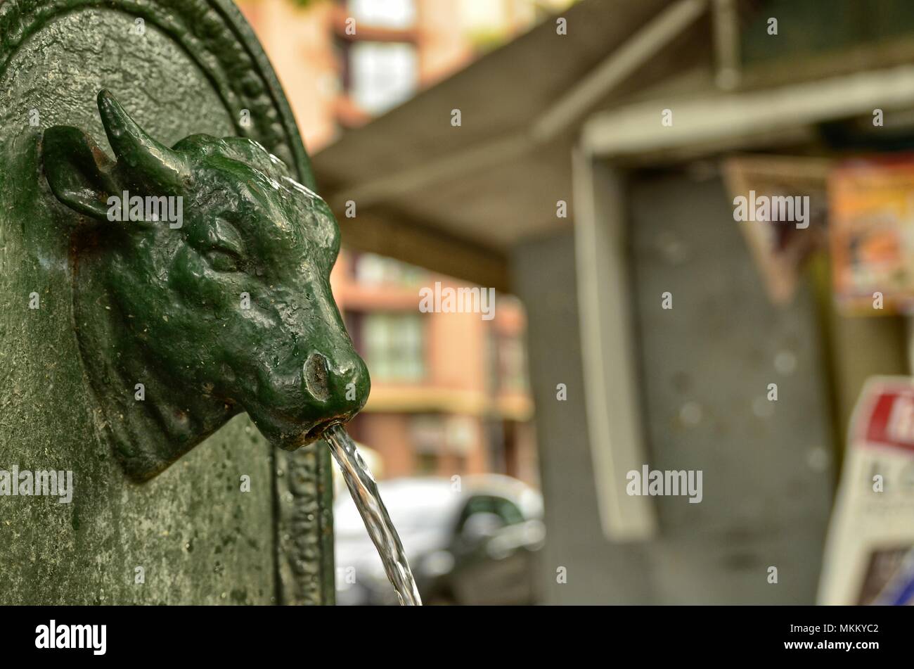 Turin, Piedmont region, Italy. May 2018. The symbolic fountain of Turin, the torello or turet in Piedmontese. They are found in every corner. Stock Photo