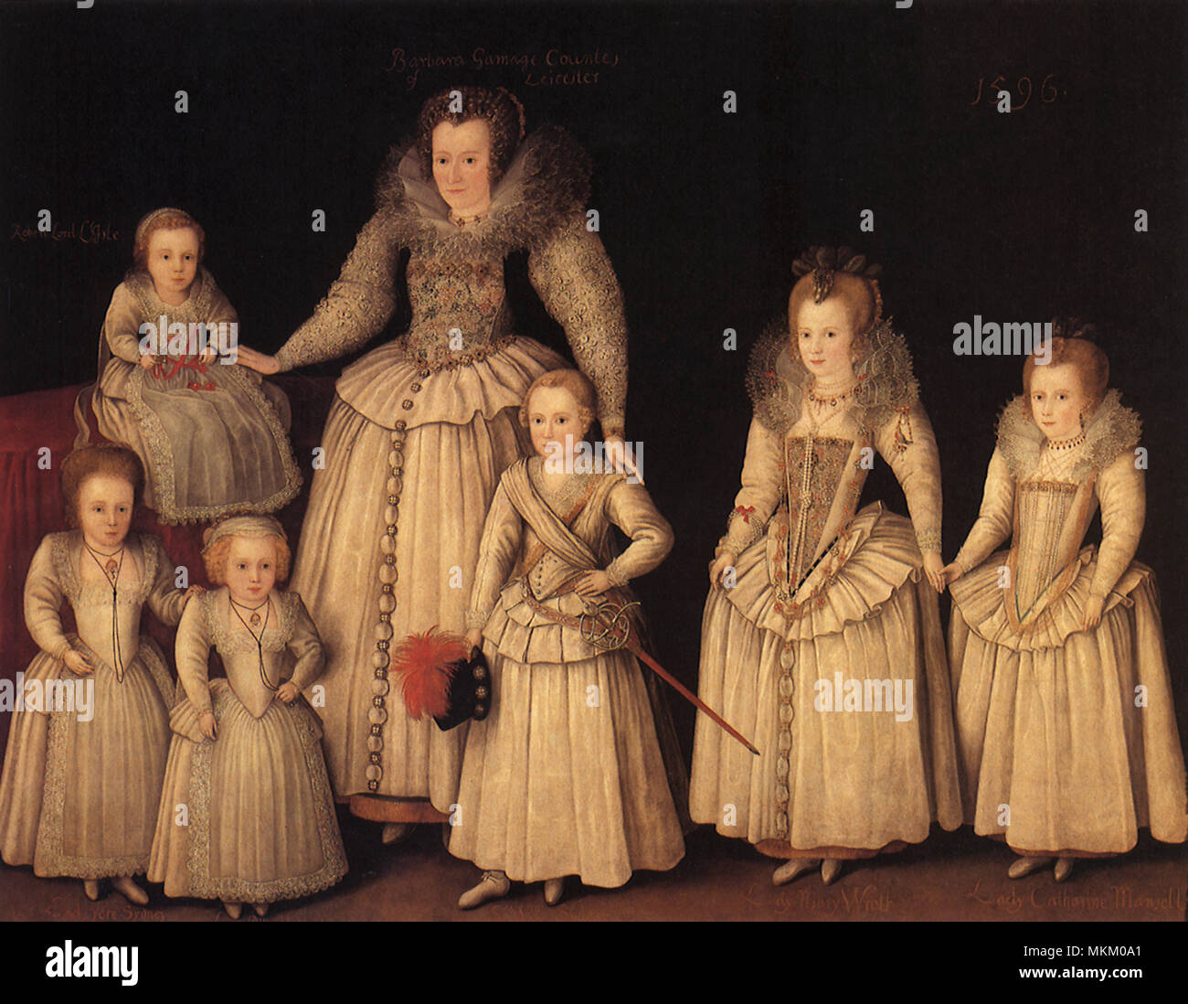 Barbara, Lady Sidney, with Six Children Stock Photo