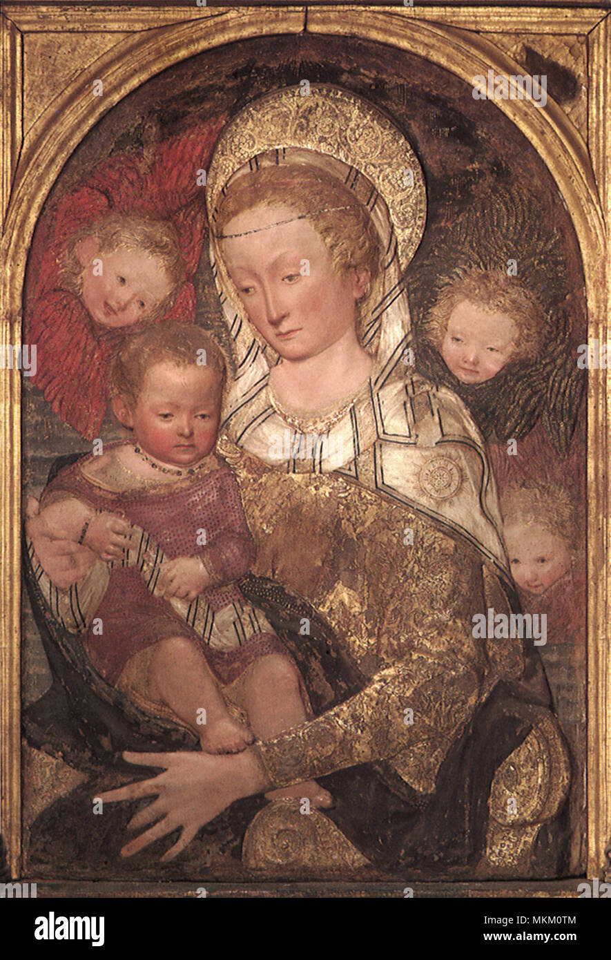 Madonna and Child with Angels Stock Photo - Alamy