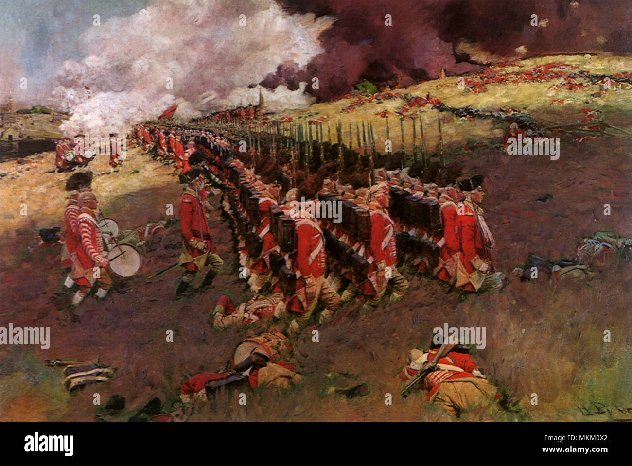 The Battle of Bunker Hill. Boston. 1775 Stock Photo
