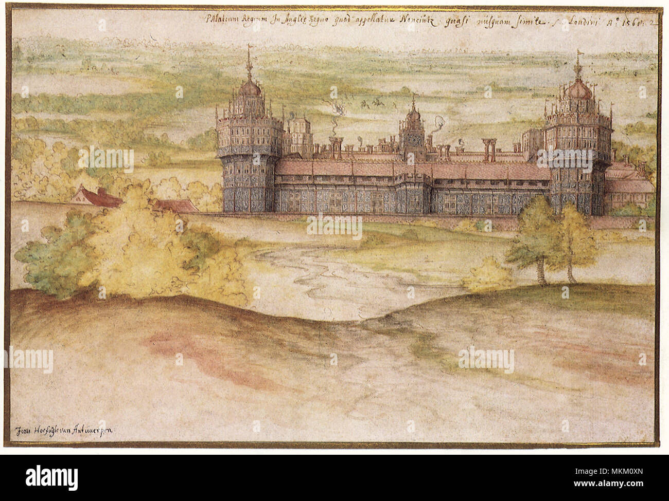Watercolor Castle 1568 Stock Photo