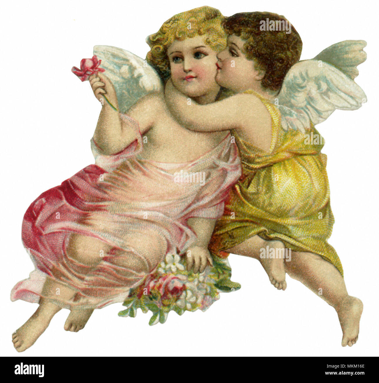 Two Cherubs Embracing Stock Photo Alamy
