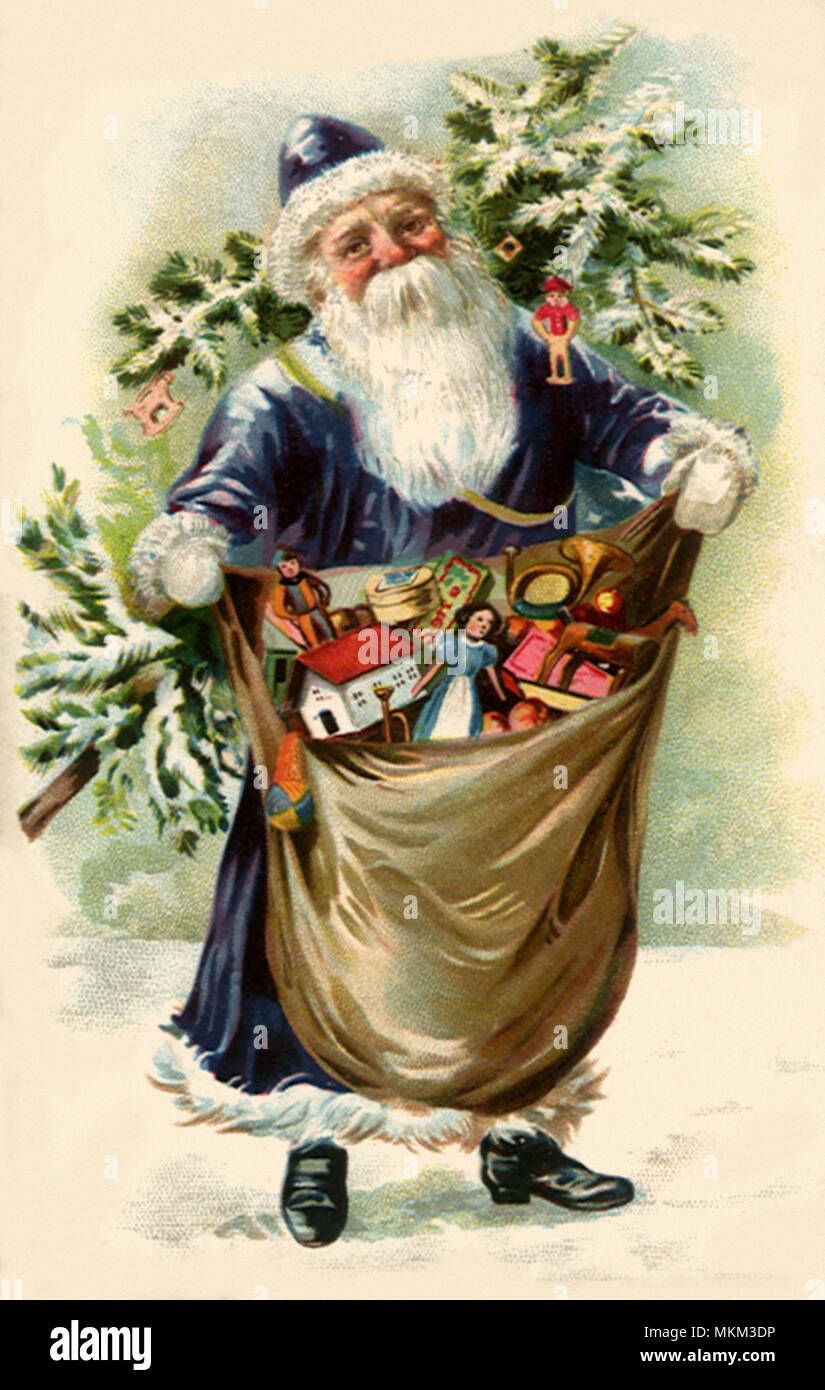 Santa with sack of toys stock photo alamy