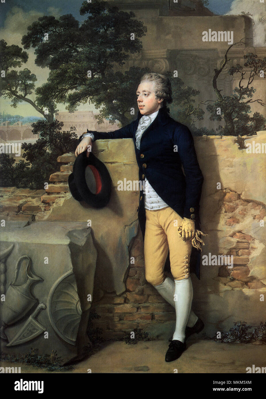 Earl at Roman Ruins Stock Photo