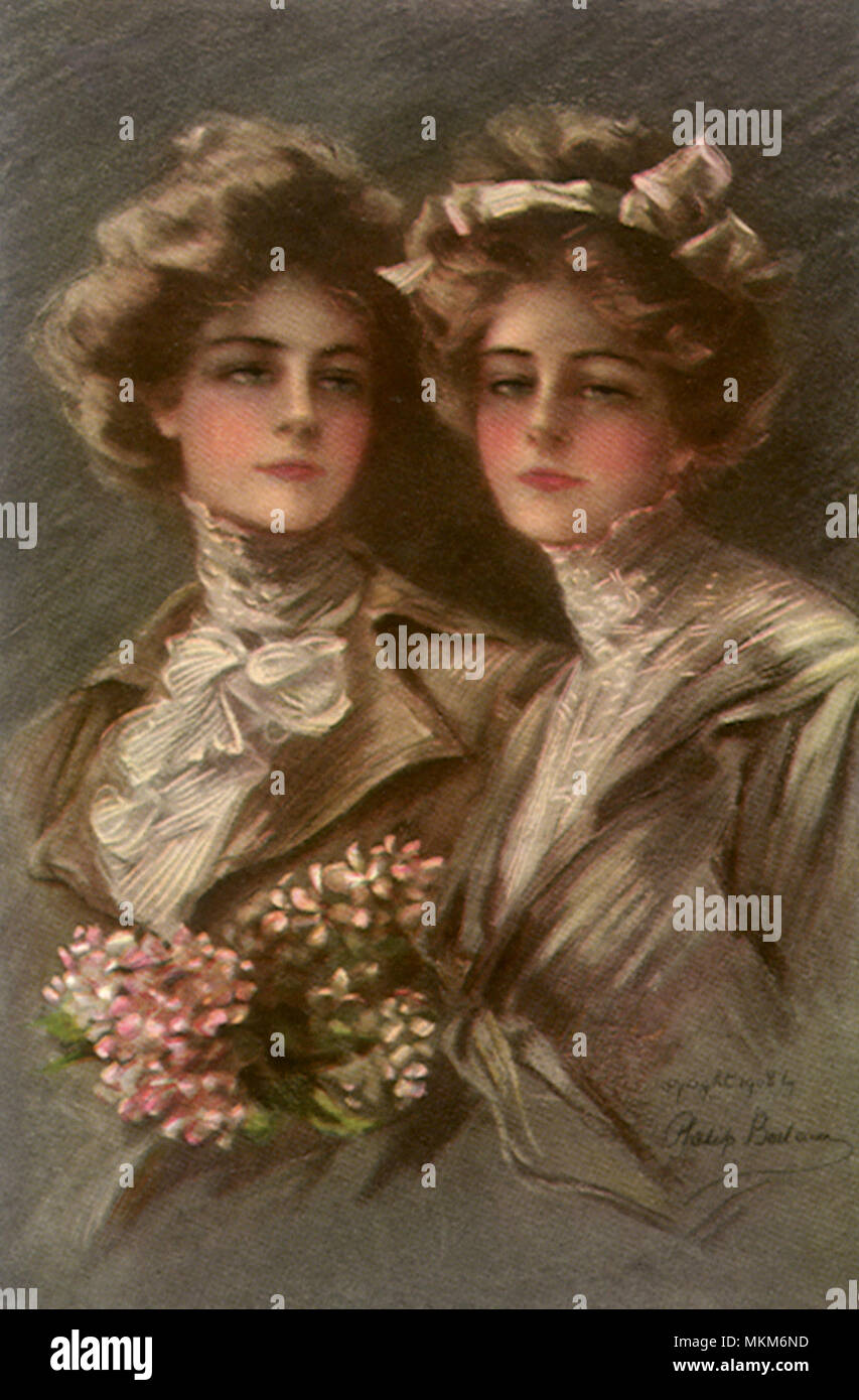 Victorian Twins Stock Photo