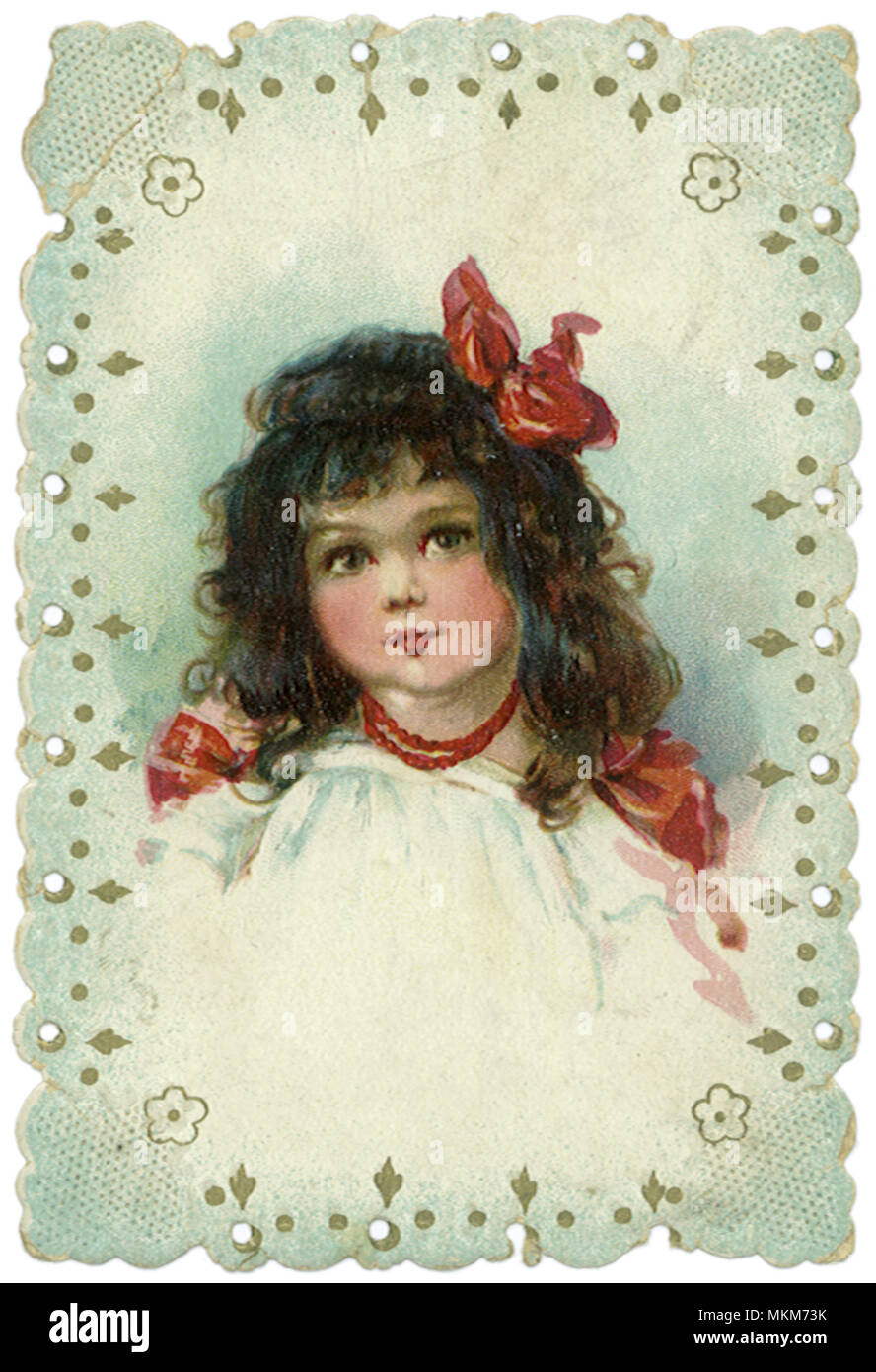 Girl with Red Ribbons Stock Photo Alamy