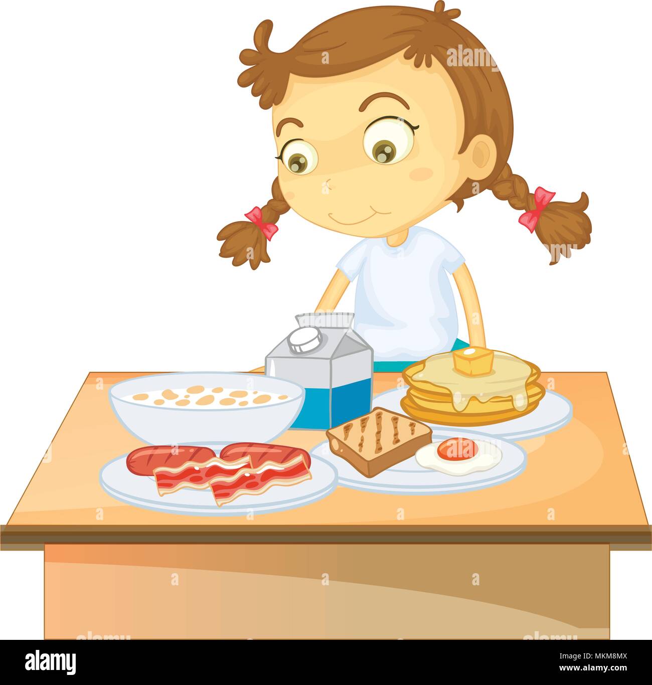 Cartoon Of Eating Breakfast / Kid eat child eating cooked breakfast